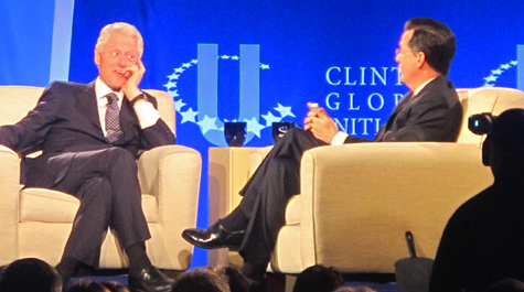 Clinton and Colbert